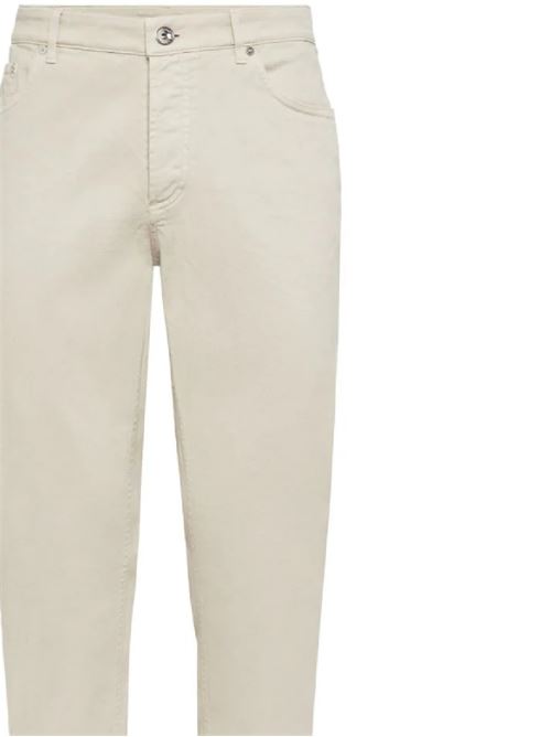 Beige stretch-cotton mid-rise pants Brunello Cucinelli | M277PD3210C6233